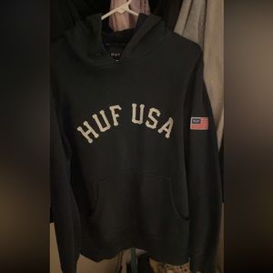 HUF USA Mens Navy Blue Hoodie (medium)